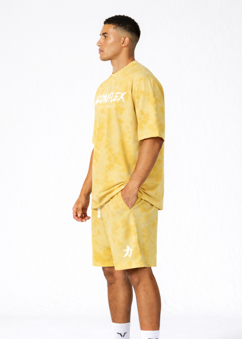 Tie-Dye Oversized Yellow T-Shirt and Shorts (Set)