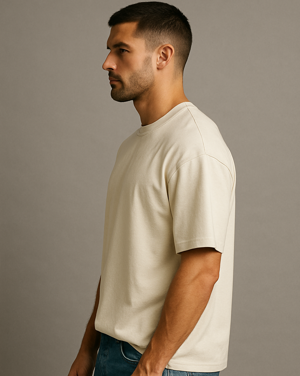 Ironflex Solid Off White Oversize T-Shirt (Unisex)