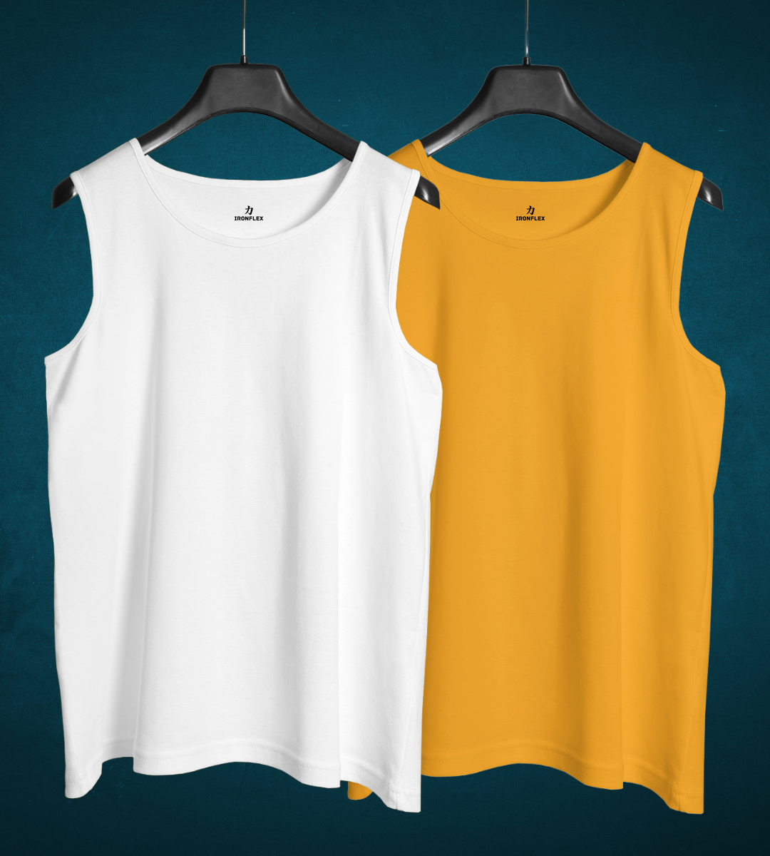 White & Yellow Plain Tank Top Combo