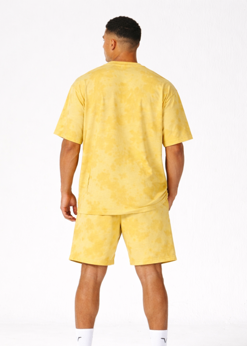 Tie-Dye Oversized Yellow T-Shirt and Shorts (Set)