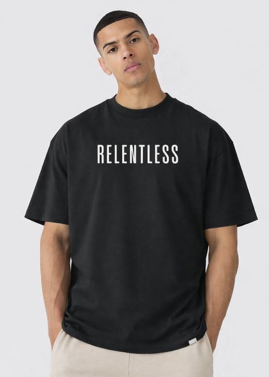 Relentless Oversized Classic T Shirt (Black)
