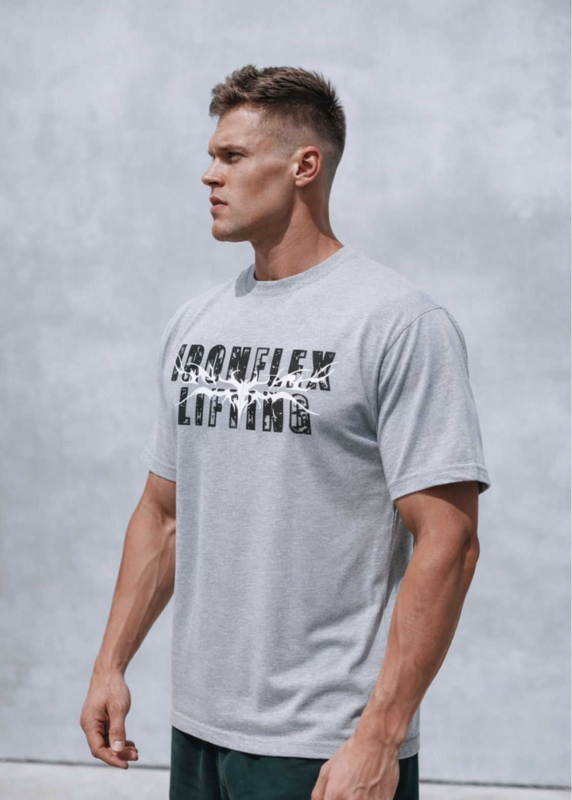 Ironflex Lifting Oversized T Shirt (Grey Melange)