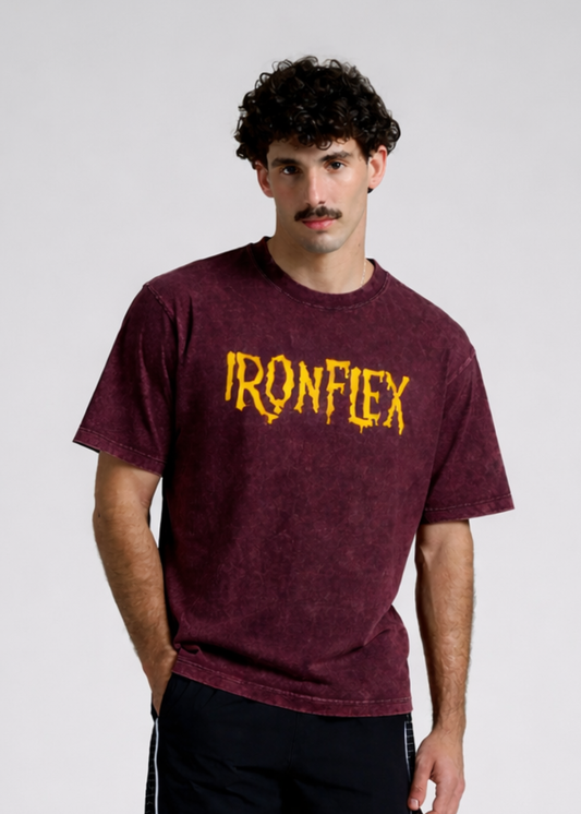 Acid Wash Maroon Oversized T-Shirt