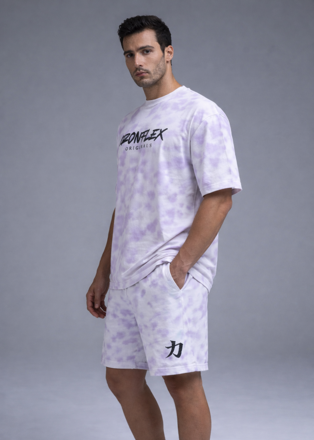 Tie-Dye Oversized Lavender T-Shirt and Shorts (Set)