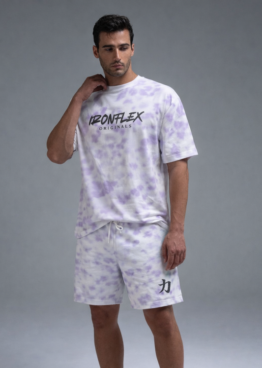 Tie-Dye Oversized Lavender T-Shirt and Shorts (Set)