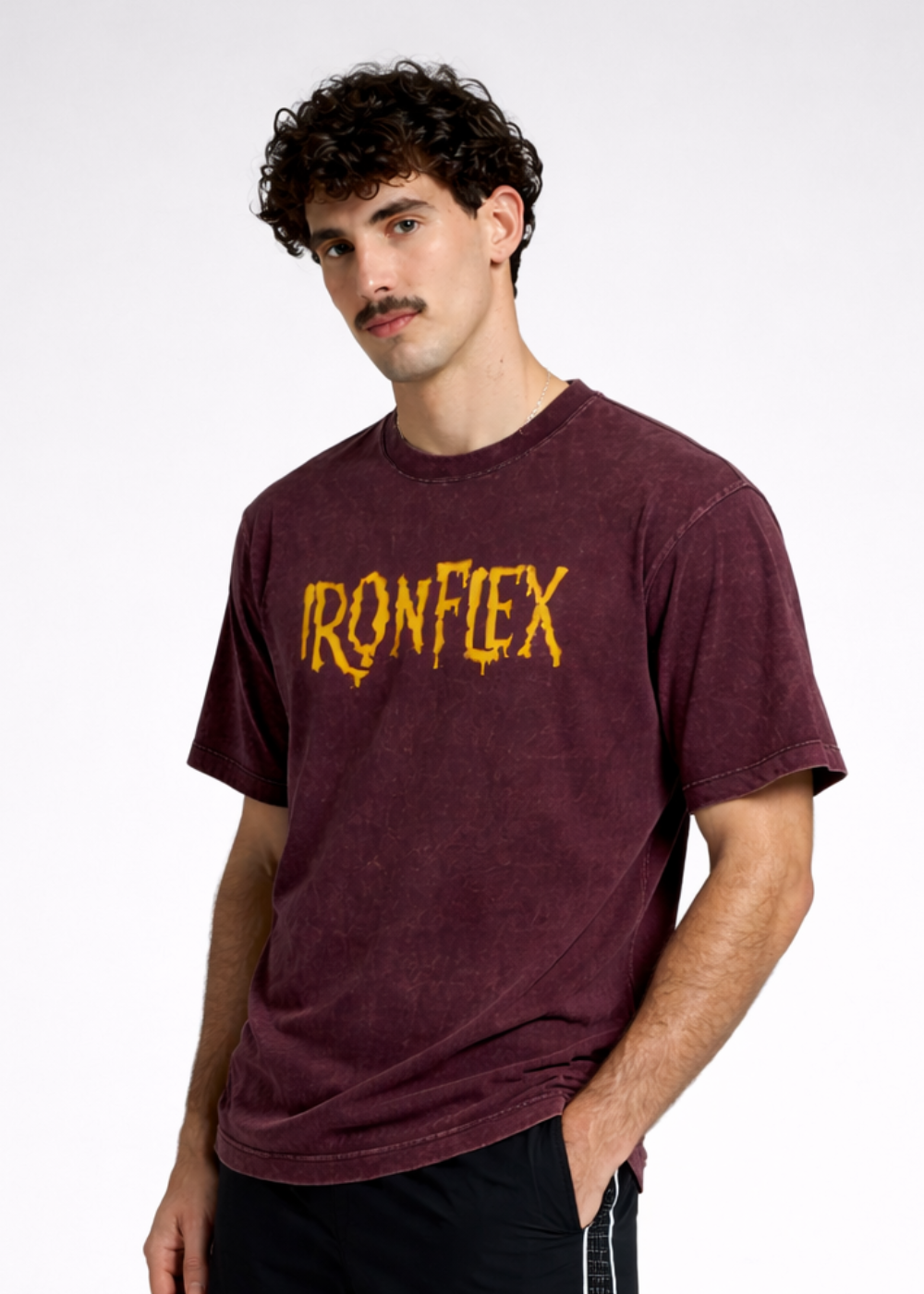Acid Wash Maroon Oversized T-Shirt