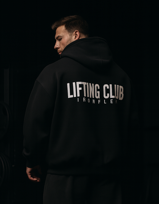 Lifting Club Black Oversized Unisex Hoodie
