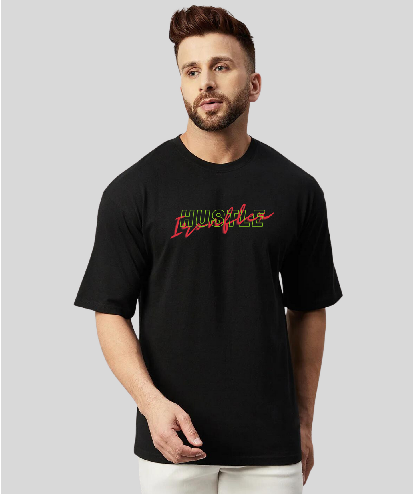 Hustle Oversized Black T-shirt